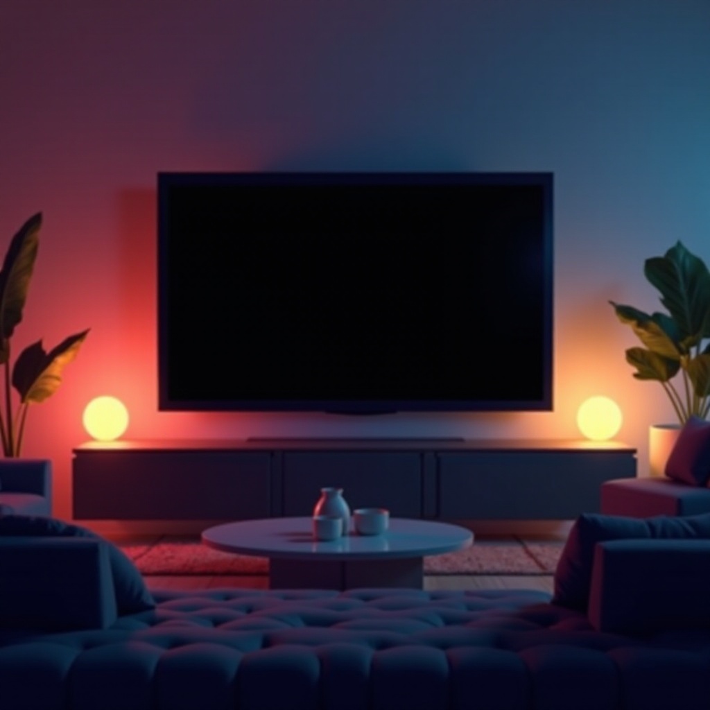 テレビ画面が一瞬黒くなり、その後戻ってくる