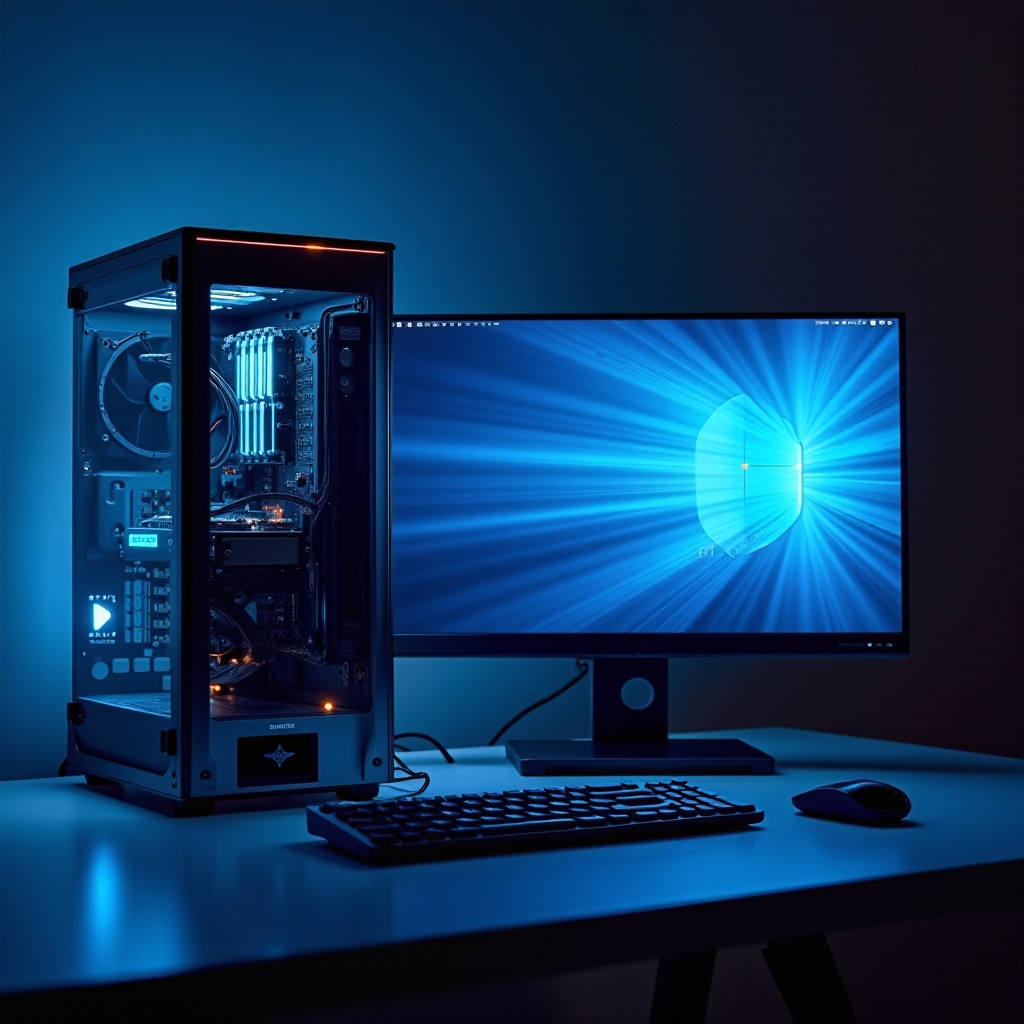 casing komputer dengan tampilan