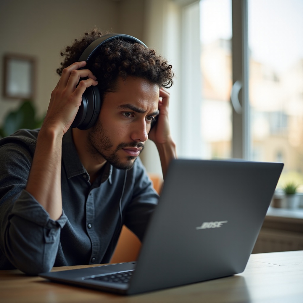 보스 헤드폰이 노트북에 연결되지 않음