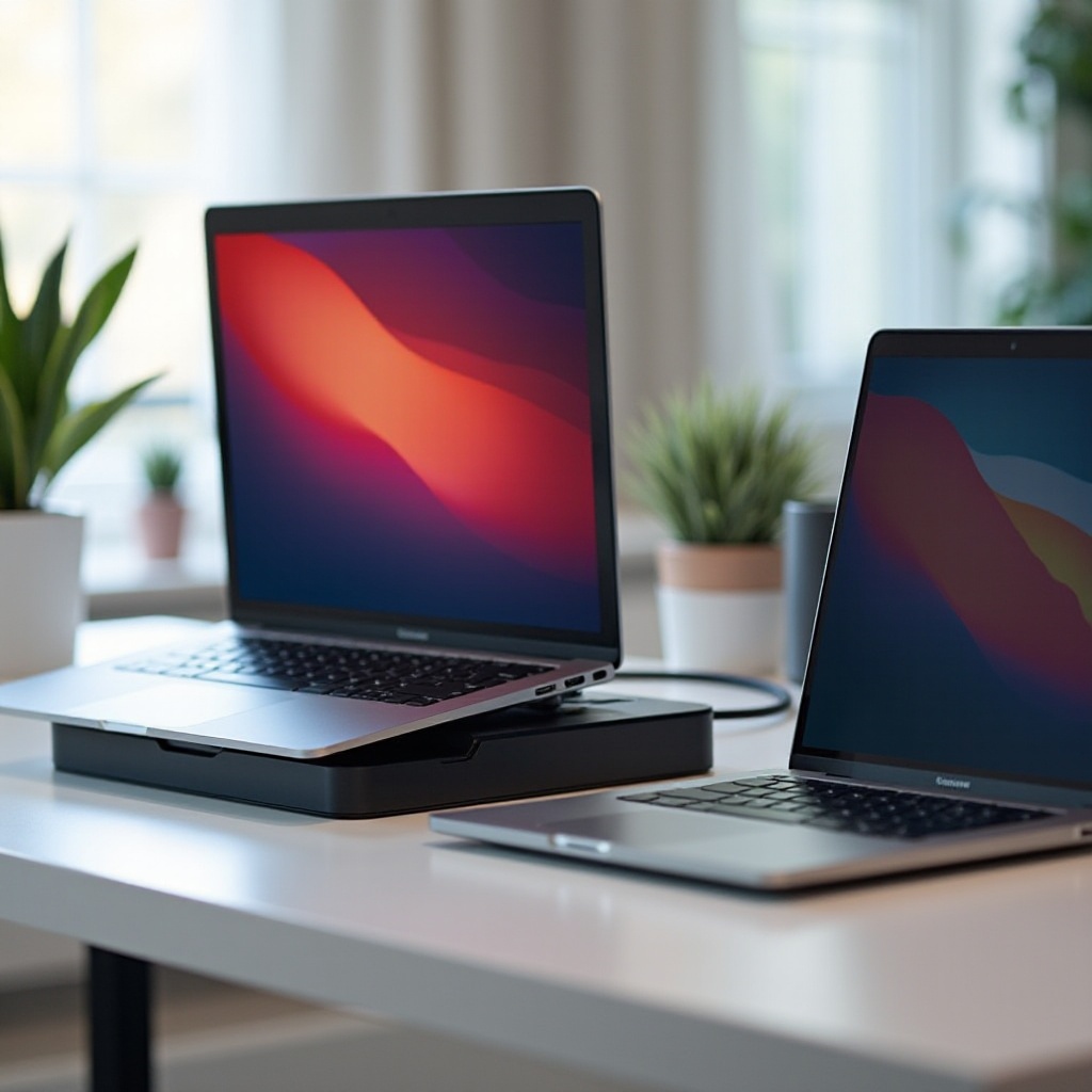 2台のノートパソコン用ドッキングステーション