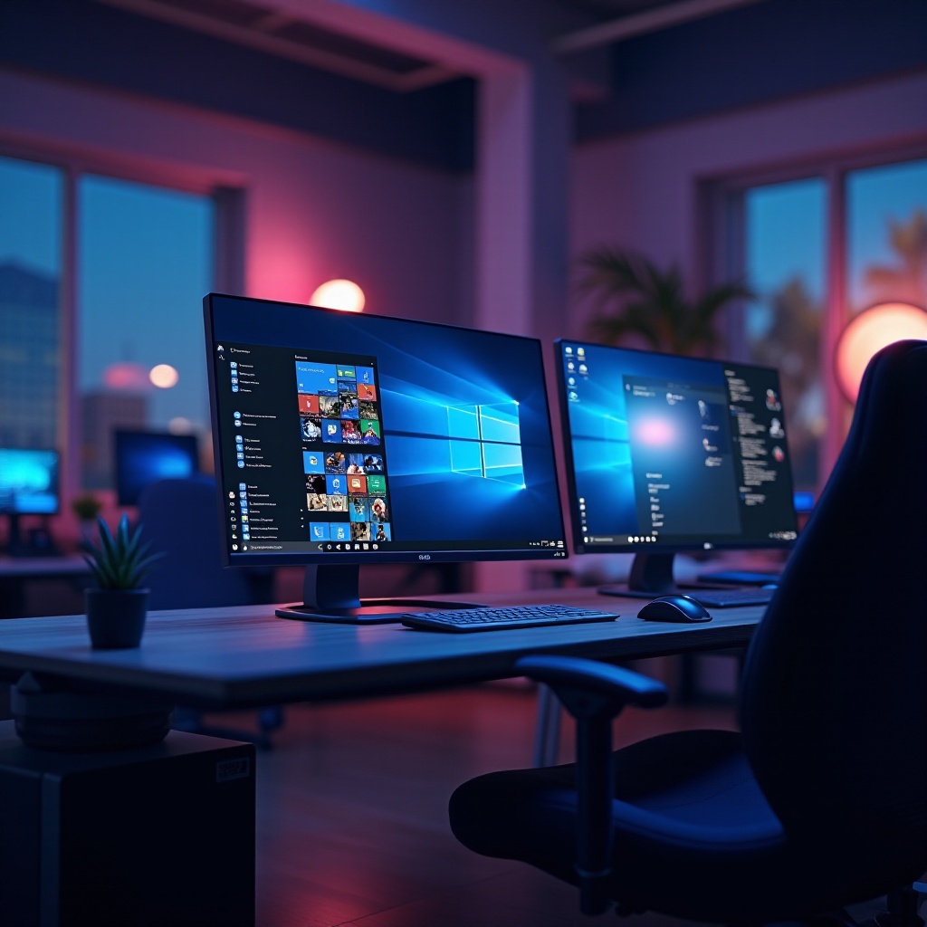 bilah tugas di monitor kiri hanya menampilkan tab di layar itu